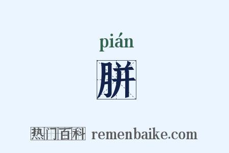 胼是什么意思的图片